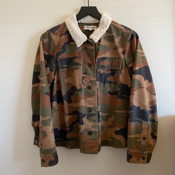 Madewell Camo Jacket Sherpa Collar - Picture 1 of 7
